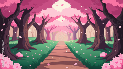 As far as the eye can see an enchanting carpet of pink and white blossoms covers the forest floor in this magical cherry blossom grove.