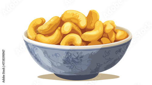 Cashews Nuts in Bowl Illustration Food Vector