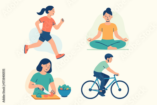 Healthy Lifestyle Illustrations