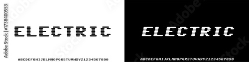Electric urban thin line font alphabet. Minimal modern fonts and numbers. Typography typeface uppercase lowercase and number. vector illustration