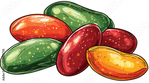 Vibrant Jelly Beans Vector Graphic for Food Designs