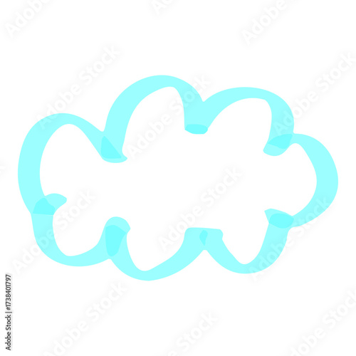Highlighter Cloud Doodle Illustration