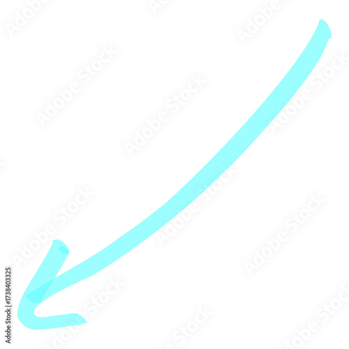 Highlighter Curved Arrow Doodle Illustration