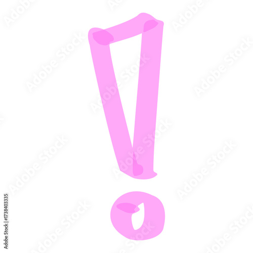 Highlighter Exclamation Mark Doodle Illustration