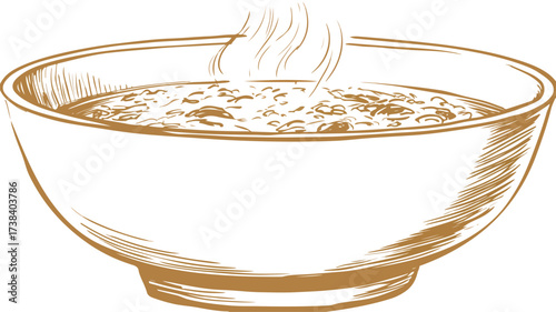 Steaming Soup Bowl Nourishment Concept