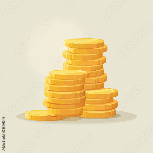 Stacks of golden coins represent wealth savings investment and financial security with potential benefits