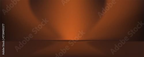 Abstract gradient podium background. brown empty 3d studio backdrop. Clean scene for product presentation mockup template. Vector illustration.