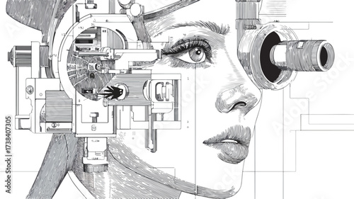 Precision Laser Eye Surgery Vector Illustration for Medical Professionals