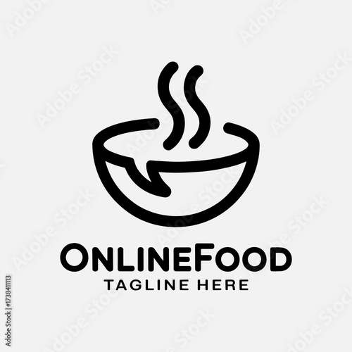 Online food logo idea with bowl