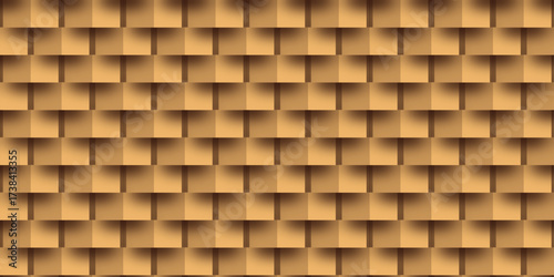 Geometric gold squares pattern creates a seamless chocolate brown texture surface background. high, vector, bar, candy, food, sweet, dessert, backgrounds, textured, decor, metal