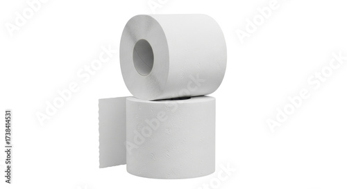 Bild auf Leinwand Isolated stack of toilet paper rolls for bathroom hygiene, a household essential