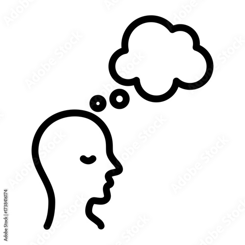 Visualization dream simple line icon