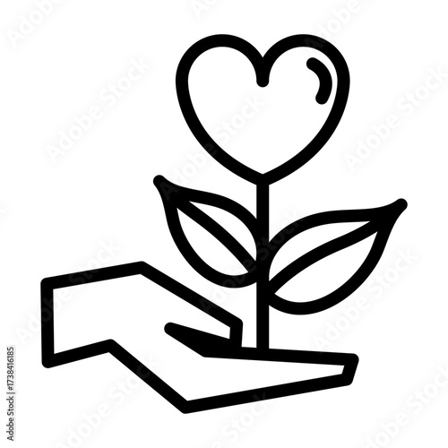 Self Compassion simple line icon