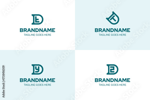 Letters DT DY DZ Monogram Logo Set, for TD YD ZD initials