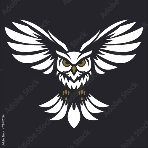 A bold owl logo with sharp wings spread wide, symbolizing strength and focus.