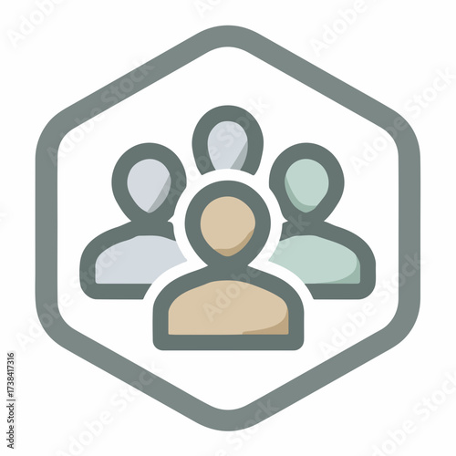 Minimalistic Thin Line People Group Icon
