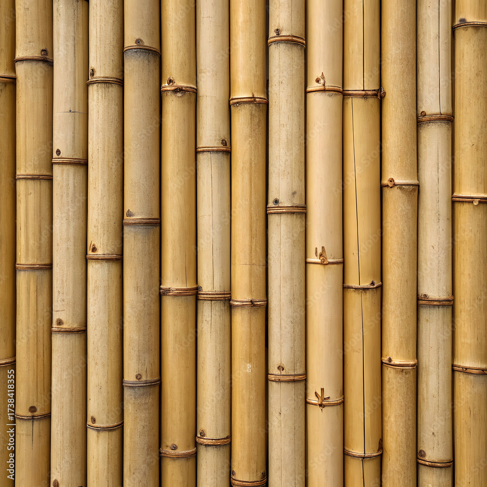 Fototapeta premium Rustic Bamboo Panel Texture: Natural Organic Wall Surface for Design Projects