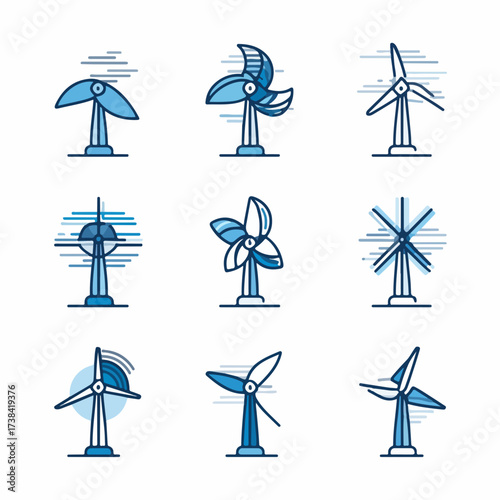 Sleek Wind Outline Icon Duo