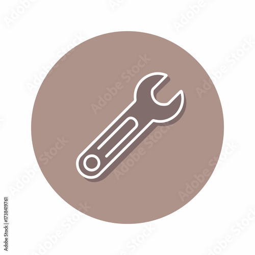 Minimal Wrench Icon in Solid Style