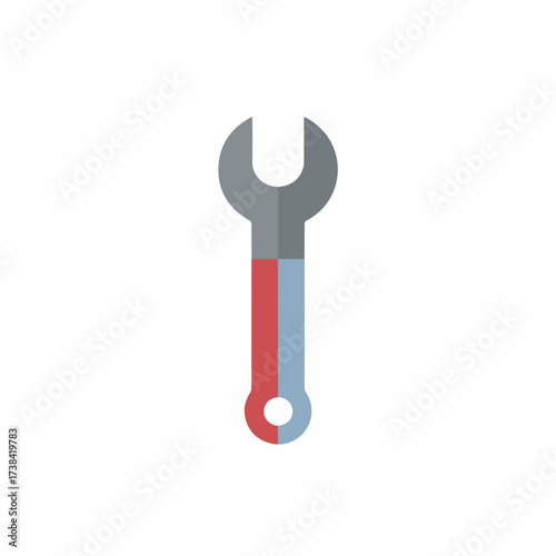 Sleek Wrench Icon in Flat Design