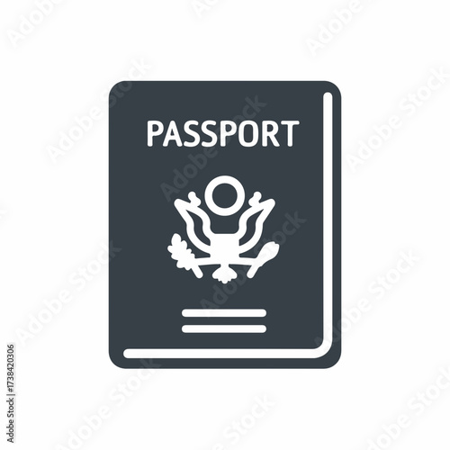 Modern Passport Icon in High Contrast
