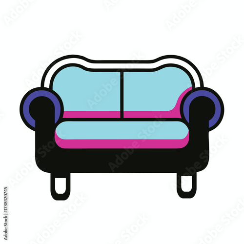 Sofa vector icon lineout on white background.eps