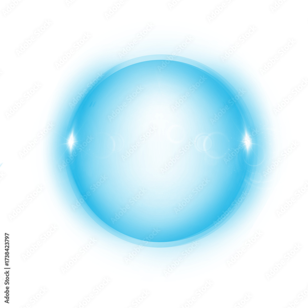 Fototapeta premium blue glassmorphic neon light circle