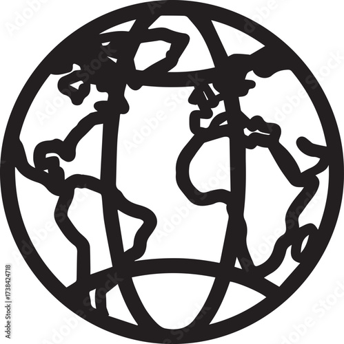 Modern abstract globe icon symbolizing global connection and worldwide reach for innovative business and technology concepts