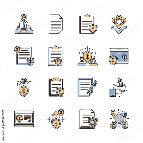 Digital security icons showcasing cyber defense strategies, data protection, and threat prevention for modern online safety solutions