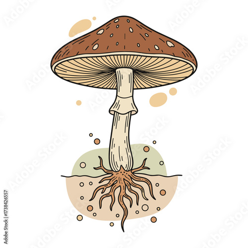 Mushroom colored illustration brown beige