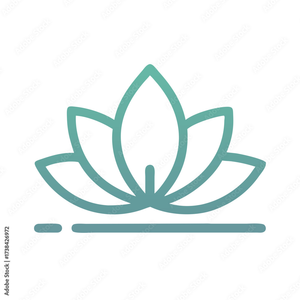 Fototapeta premium Lotus Flower Vector Art Symbol of Calmness and Relaxation Minimal Style