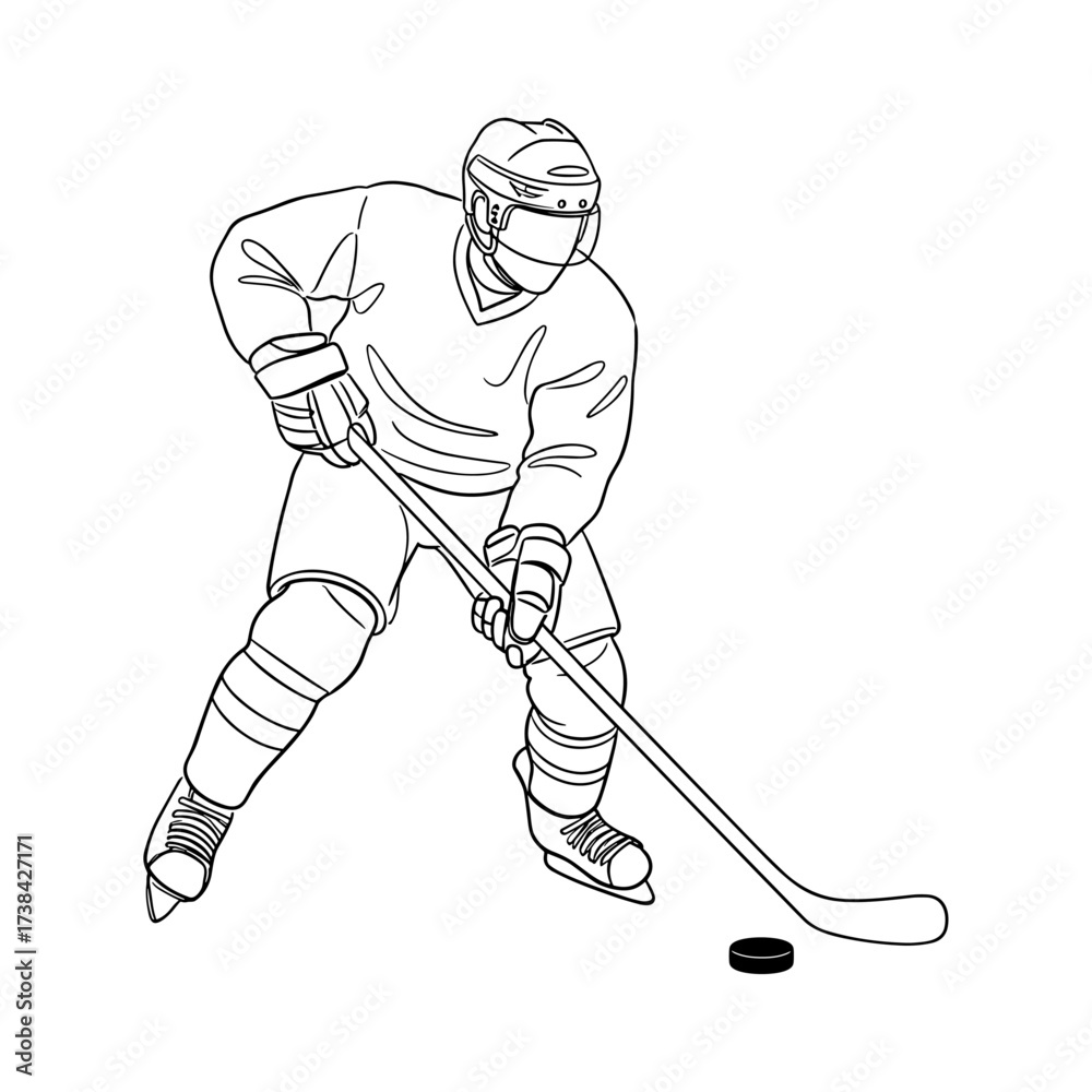 Fototapeta premium Hockey player against white background