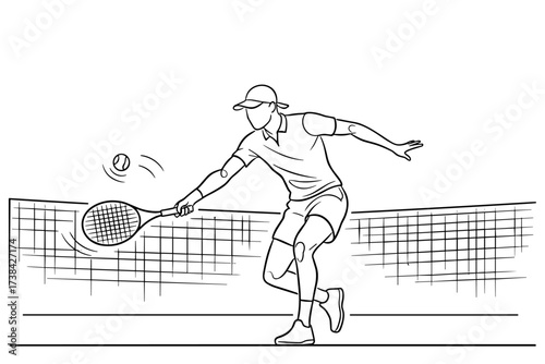 Tennis player against white background
