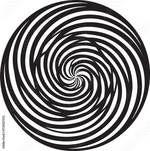 Mesmerizing black and white optical illusion spiral vortex
