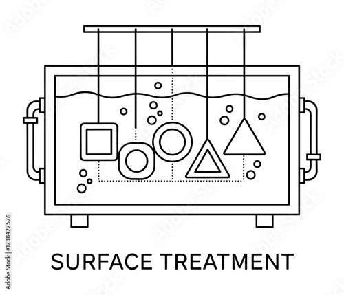 Surface treatment line art in black and white