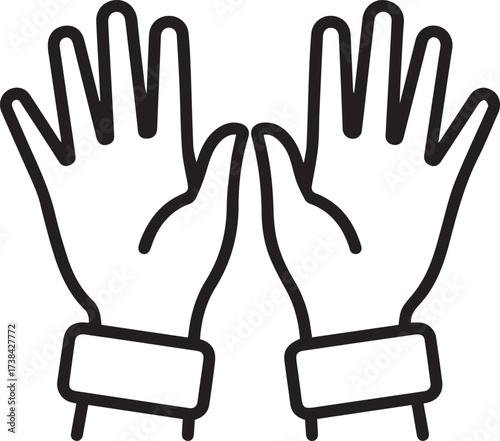 Open hands with cuffs, symbol of surrender or offering help