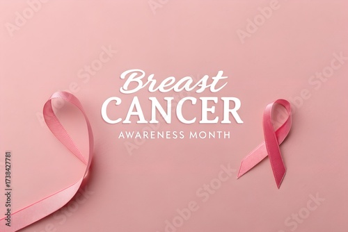 Wallpaper Mural Pink ribbons displayed for breast cancer awareness month on a pink background Torontodigital.ca