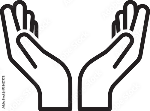 Two hands in a cupping gesture evoke caring, support, or protection - a symbol of hope and generosity, originally a vector graphic.