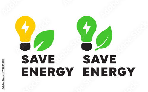 Save Energy Badges. Energy and sustainability