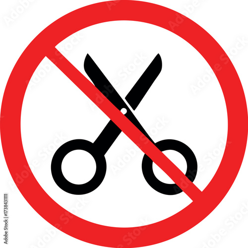  No Scissors Illustration Sign vector