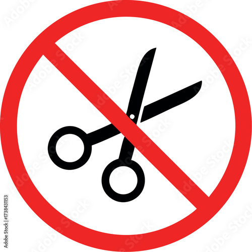  No Scissors Illustration Sign vector