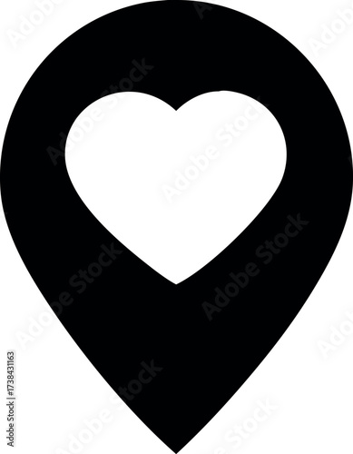 icon with heart in gps navigation style vector illustration