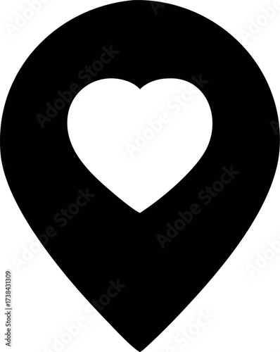 icon with heart in gps navigation style vector illustration
