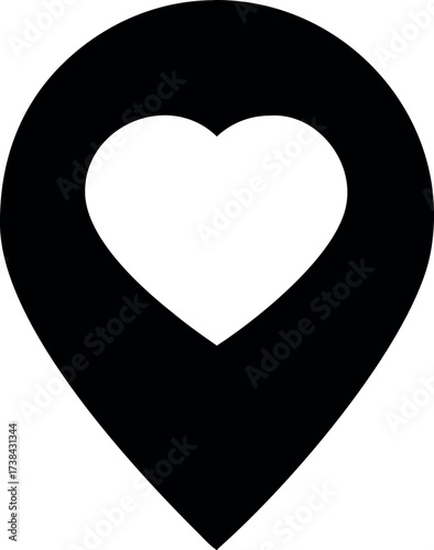 icon with heart in gps navigation style vector illustration