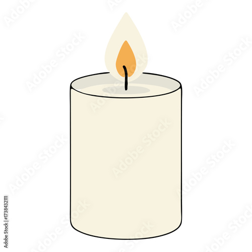 vector burning candle isolated on white background