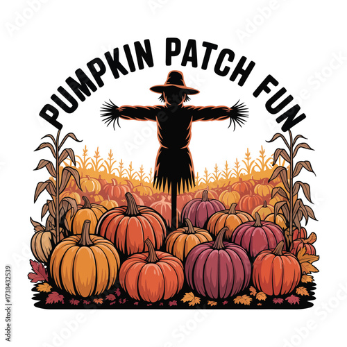 Autumnal Delight Pumpkin Patch Fun with Scarecrow and Harvested Bounty A Festive Seasonal Celebration