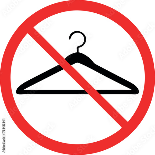 No Hanger Icon. Laundry Rule or Direction Illustration As A Simple Vector Sign & Trendy Symbol for Design 