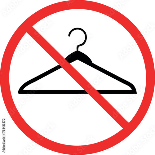 No Hanger Icon. Laundry Rule or Direction Illustration As A Simple Vector Sign & Trendy Symbol for Design 