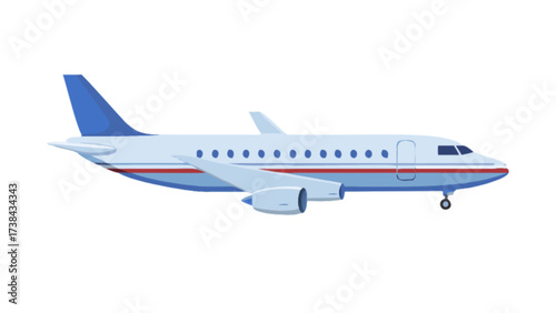 Stock vector illustration of a commercial airplane jet airliner aircraft for travel and tourism design