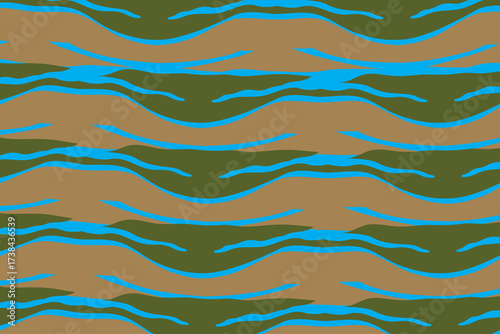 River Silhouette Arranged in a Dynamic Patt Nature Pattern